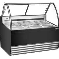 Omcan Gelato Display Showcase 55″ (Black Exterior) with 10 Pans 49007