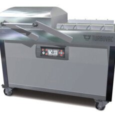 Omcan Turbovac Heavy-Duty Double Chamber Vacuum Packaging Machine with Stainless Steel Cover and Flat Working Surface with 32″ Seal Length 50001