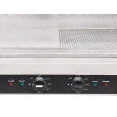 Stainless Steel Electric Griddle with Half-Smooth and Half-Ribbed Surface and 23.87″x 16″ Cooking Area 41373