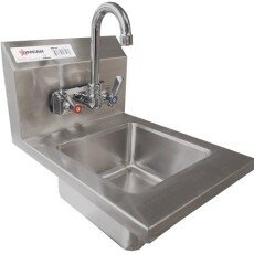 Omcan 16" x 12" x 13" Fabricated Wall Mounted Hand Sink Stainless Steel 46507