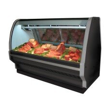 75" W Howard-McCray 40E Series Remote Endless Design Curved Glass - Red Meat - Black R-CMS40E-6C-BE-LED
