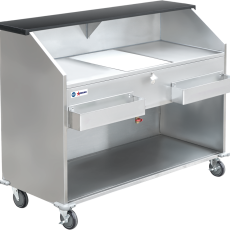 Omcan 61-inch Portable Bar With Open Bottom, Ice Bin, Shut Off Valve, Speed Rails 48066