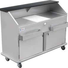 Omcan 61-inch Portable Bar With Hinge Doors, Ice Bin, Shut Off Valve, Speed Rails 48067