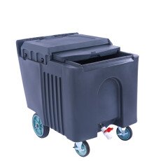 Omcan Insulated Ice Caddy/Cart with Sliding Lid and 125lb / 57kg Capacity - 80585