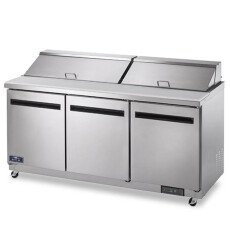 72" 3 Door Solid SS Mega Top Sandwich Salad Prep Table Cooler Arctic Air AMT72R
