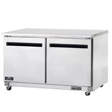 60" 2 Door Solid SS Undercounter Refrigerator Cooler Arctic Air AUC60R