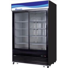 54" 48 CuFt 2 Glass Door Sliding Merchandiser Refrigerator Blue Air BKGM48SLB-HC