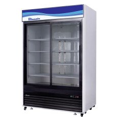 54" 48 CuFt 2 Glass Sliding Door Merchandiser Refrigerator Blue Air BKGM48SL-HC