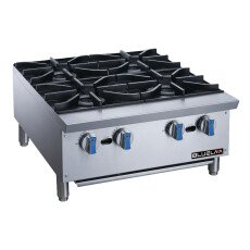 *24" Wide 4 Burner Hot Plates NG/LP Gas Blue Lava BLHP24