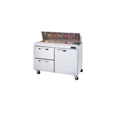 48" Sandwich Prep Table Left Drawers Blue Air BLPT48-D2L-HC