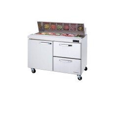 60" Sandwich Prep Table Right Drawers Blue Air BLPT60-D2R-HC