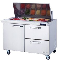 48" Mega Top Sandwich Prep Table Right Drawers Blue Air BLMT48-D2R-HC