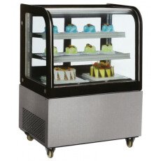 36″ Curved Edge Refrigerated Floor Display Case Cooler 9.5 cu.ft Omcan 39539