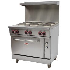 Electric 36" Commercial Range with 6 Burners and Standard Oven 208 Volt, 18kW, 1 Phase Power 48528