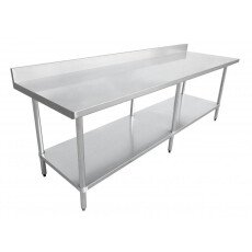 30″ x 96″ Stainless Steel Work Table with 4″ Backsplash 22092
