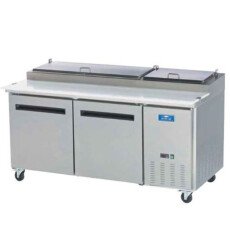 New Clearance 71" 2 Door Solid SS Pizza Prep Table Cooler Arctic Air APP71R