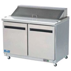 New Clearance 48" 2 Door Solid SS Sandwich Salad Prep Table Cooler Arctic Air AST48R-CL2