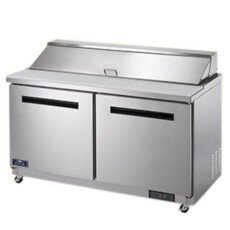 New Clearance 60" 2 Door Solid SS Sandwich Salad Prep Table Cooler Arctic Air AST60R