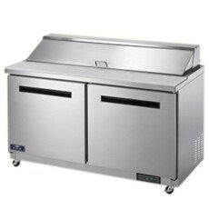 New Clearance 60" 2 Door Solid SS Mega Top Sandwich Salad Prep Table Cooler Arctic Air AMT60R
