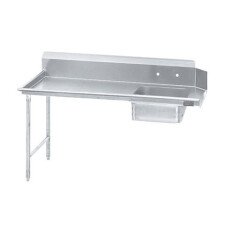 72" Stainless Steel Left or Right Soil Dish Table with Sink & Back Splash SIST72