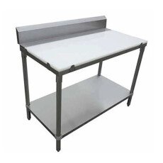 *Poly Top Work Table 30"X60"X36" With 6" Back Splash PWTS-3060BK