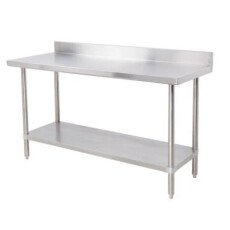 24"X24" 18 Gauge Stainless Steel Work Table With 4" Back Splash WTS-2424-BK