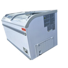 Restored Like New - New Air NIF-56-CG 56in Curved Glass Island Freezer
