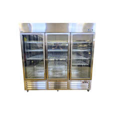 Restored Like New Chefco C-81FG Upright Merchandiser Freezer - 3 Glass Door - 81 Inch