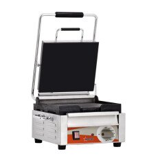 Single Panini Grill with Smooth Plates – 10" x 11" Cooking Surface Omcan 21464