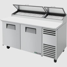 67" 2 Door Commercial Pizza Prep Refrigerator True TPP-AT-67-HC-V