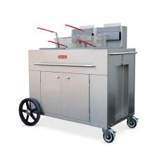 35-40 lb x 2 Outdoor Double Tank Portable Fryer 186,000 BTU Omcan 47355