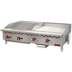 48″ Countertop Gas Combination Charbroiler and Griddle Combo 130,000 BTU Omcan 48297