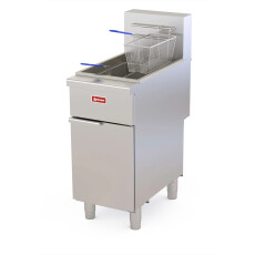 50 lbs. Capacity Natural Gas Open Pot Floor Model Fryer - 122,000 BTU Omcan 48550